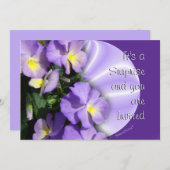 パンジー1023 招待状-あらゆる場面にカスタマイズ 招待状 (正面/裏面)