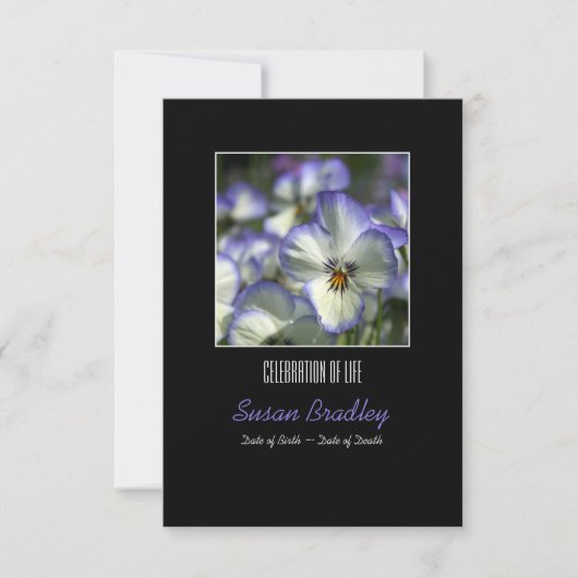 パンジー2お祝い·オブ·ライフ·メモリアル 招待状 (正面)