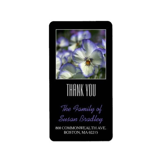 パンジー2カスタム家族ありがとうラベル ラベル (正面)