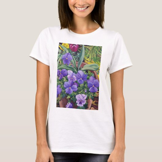 パンジー2007年が付いている植木鉢 Tシャツ (正面)