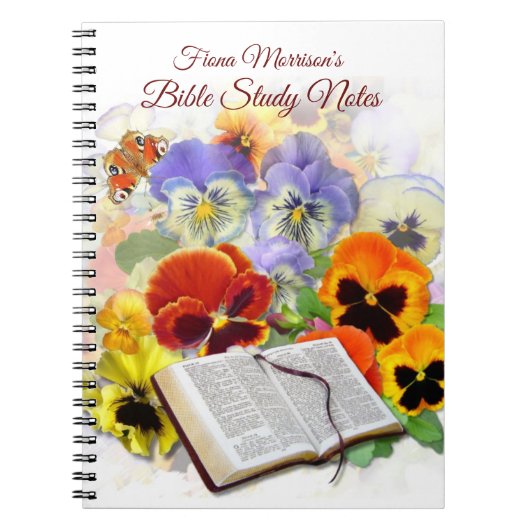 『パンジー・アンド・バタフライ・バイブル勉強ノート』 ノートブック (正面)