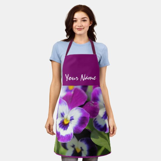 パンジー エプロン (着用した状態)