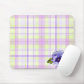 パンジー・オン・プレイド マウスパッド (マウス)