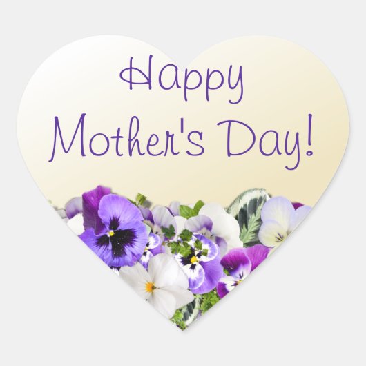 パンジー・ステッカー ハートシール (正面)