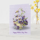 パンジー·バスケットの母の日 カード (黄色い花)