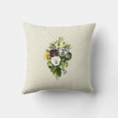 パンジー，パンジー，カラフル花葉,フローラ クッション (裏面)