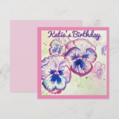 パンジー パンジー 紫の花 花 ピンク (正面/裏面)