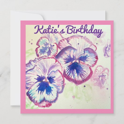 パンジー パンジー 紫の花 花 ピンク (正面)