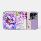 パンジー ピンク 水彩 パンジー 花 フラワー 携帯 Case-Mate iPhoneケース (裏面(横))