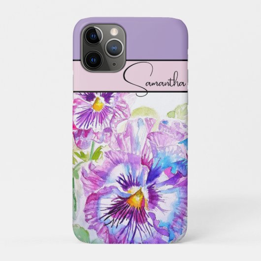 パンジー ピンク 水彩 パンジー 花 フラワー 携帯 Case-Mate iPhoneケース (裏)