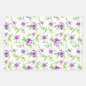パンジー、ブルーベリー、ガーデンステムの品揃え ラッピングペーパーシート (正面)
