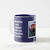 パンジー: 友情および笑い声は小鬼を…作ります ツートーンマグカップ (正面左)