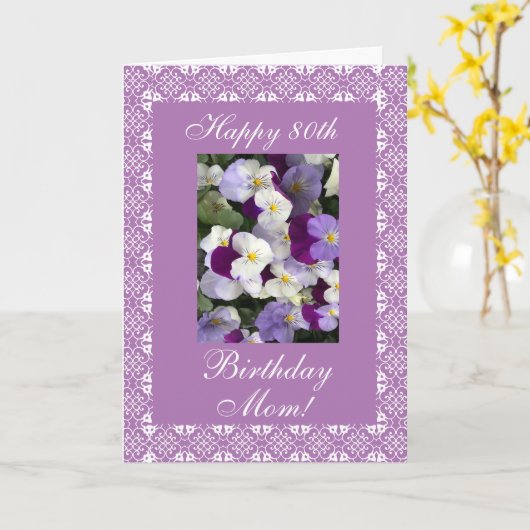 パンジー – 母誕生日 カード (黄色い花)