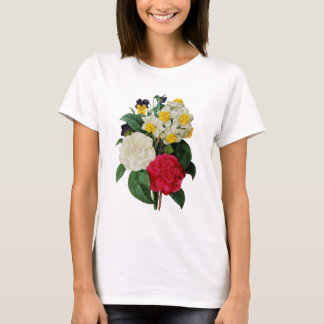 パンジー、水仙、カメリアブーケBy Redoute Tシャツ