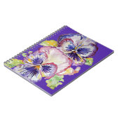 パンジー 水彩花模様インディゴパープル ノートブック (左側)