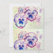 パンジー 水彩 花 フラワーの結婚式の招待状 招待状 (裏面)