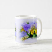 パンジー – 紫と黄 コーヒーマグカップ (正面右)