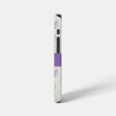 パンジー 紫色のライラック 水彩 花 Phone iPhoneケース (左側面)