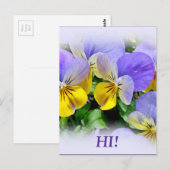 パンジー – 紫色の黄色 ポストカード (正面/裏面)