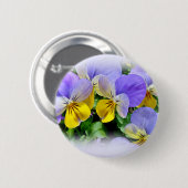 パンジー – 紫色の黄色 缶バッジ (正面&裏面)