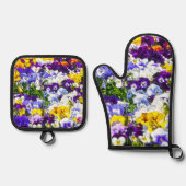 パンジー 鍋つかみ&鍋敷きセット (正面)