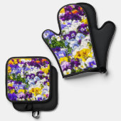 パンジー 鍋つかみ&鍋敷きセット (正面/裏面)