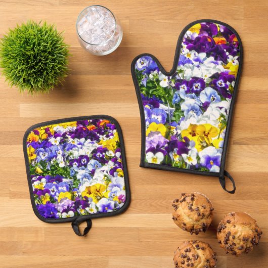 パンジー 鍋つかみ&鍋敷きセット (トップダウン)