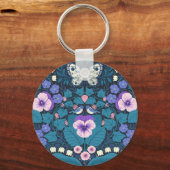 パンジー、鳥と蝶 キーホルダー (正面)