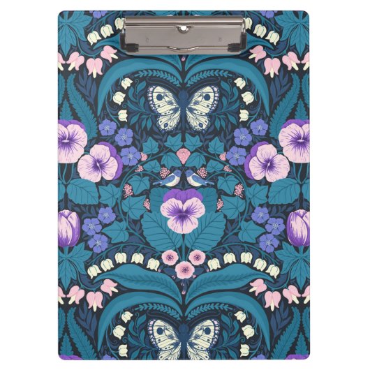 パンジー、鳥と蝶 クリップボード (正面)