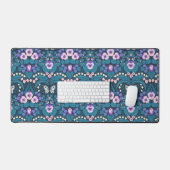 パンジー、鳥と蝶 デスクマット (キーボード&マウス)