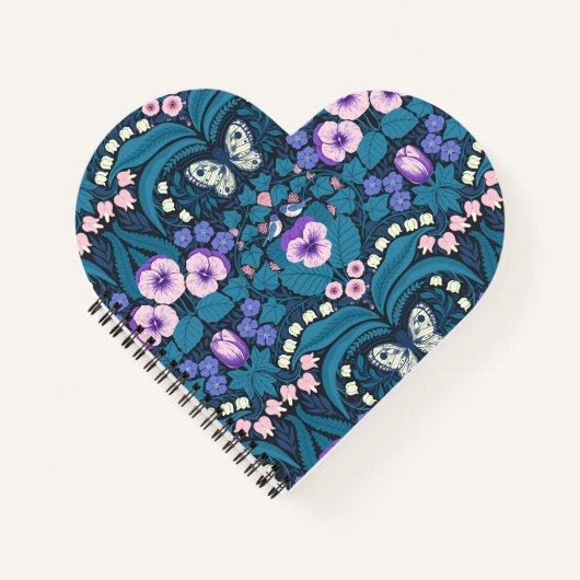 パンジー、鳥と蝶 ノートブック (正面)