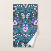 パンジー、鳥と蝶 バスタオルセット (ハンドタオル)