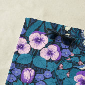 パンジー、鳥と蝶 ビーチタオル (インサイチュ)