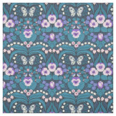 パンジー、鳥と蝶 ファブリック (見本)