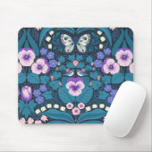 パンジー、鳥と蝶 マウスパッド (マウス)