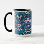 パンジー、鳥と蝶 マグカップ (左)