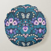 パンジー、鳥と蝶 ラウンドクッション (裏面)