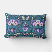 パンジー、鳥と蝶 ランバークッション (正面)