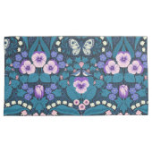 パンジー、鳥と蝶 枕カバー (正面右)