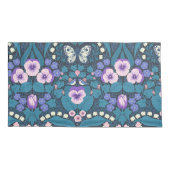 パンジー、鳥と蝶 枕カバー (裏面-左)