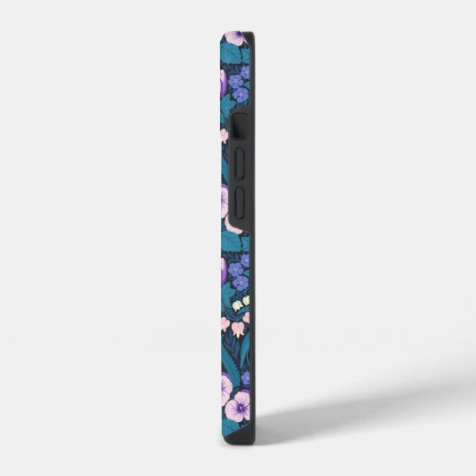 パンジー、鳥と蝶 iPhoneケース (左側面)