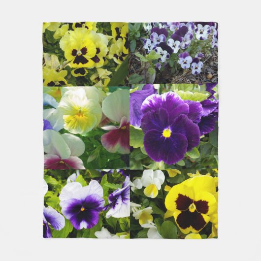 パンスィの写真コラージュ:花の美の万華鏡 フリースブランケット (正面)