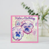 パンスィ パンスィーズ 紫の花 花柄 ピンク (スタンド正面)