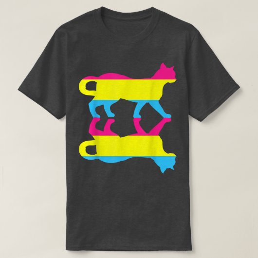 パンセアリティ国旗の動物キャット人権LGBTパン Tシャツ (デザイン正面)
