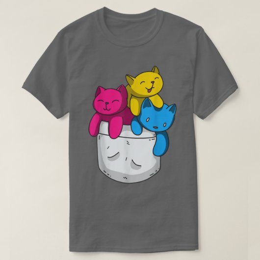 パンセアルプライドおもしろいかわいいキティキャットポケットプライド Tシャツ (デザイン正面)