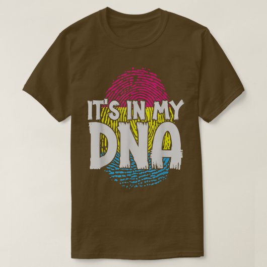 パンセアル指紋パンプライド月DNA LGBTQパン Tシャツ (デザイン正面)