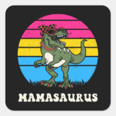 パンセクシおもしろいアル国旗の日没のママサウルス恐竜 スクエアシール (正面)