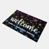 パンセクシャルゲイプライドグリッタースターズニューホームウェルカム ドアマット (アングル)