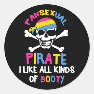 パンセクシャルパイレーツブーティLGBTQプライド ラウンドシール