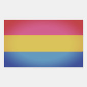 パンセクシャルプライドカラー 長方形シール (正面)